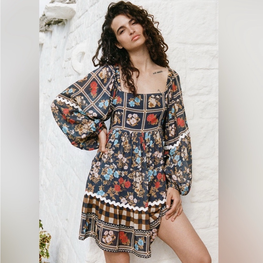 Spell Floral Patchwork Mini Dress - Multicolor - image 1